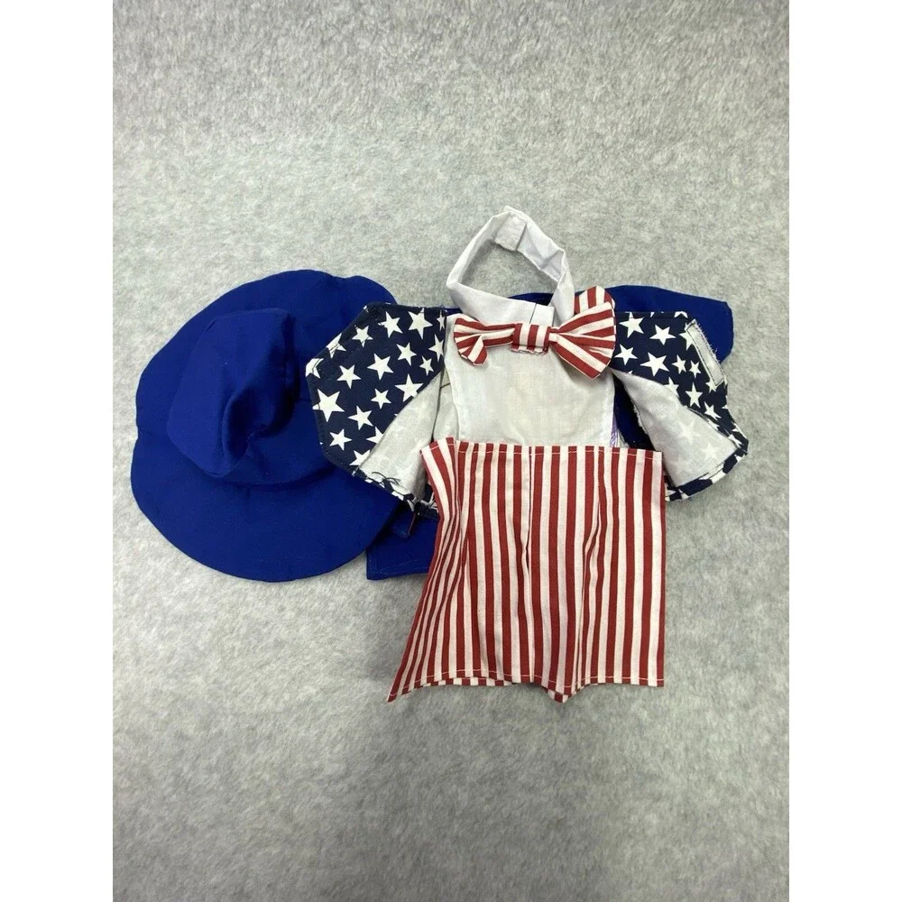 Unbranded Uncle Sam Doll Outfit Costume Blue Red White Good Patriotic Stars - Picture 6 of 9